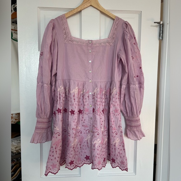 LoveShackFancy Freja Eyelet Puff-Sleeve Mini Dress - Picture 4 of 7